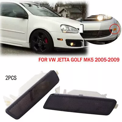 For 06-09 VW MK5 RABBIT/GTI JETTA Front Bumper Side Marker Light Lens-Smoke PAIR • $11.85