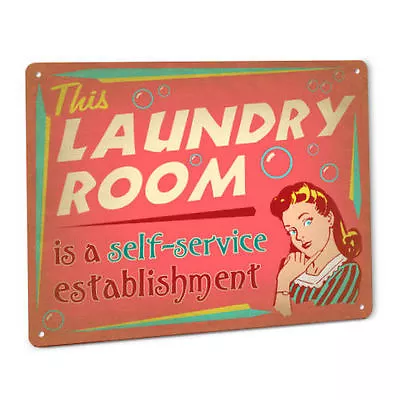 $13.99 • Buy Laundry Room SIGN  Self Service Soap Vintage Art Cabin Launderette Washer 156