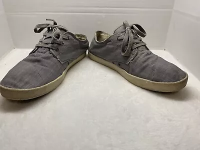  Toms Men’s Gray Canvas Lace Up Lifestyle Sneakers Shoes Sz 9.5 • $20