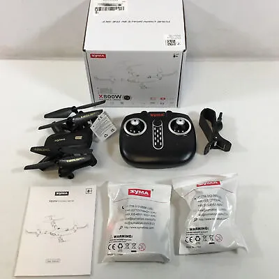 Syma X800W Black Remote Control LED Lights Foldable Drone Quadcopter Age 8+ • $103.09