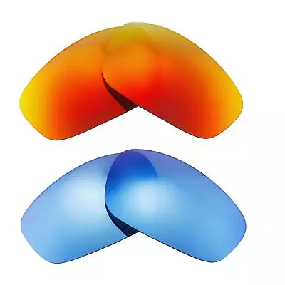 Walleva Two Pairs Polarized Lenses For Maui Jim Kahuna - Fire Red + Ice Blue • $39.99