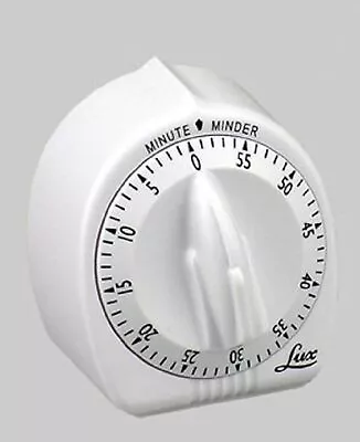 Lux Minute Minder Timer Mechanical White With Black Markings 60 Min • $17.03