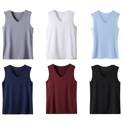 Men's Gym T-shirt Muscle Sleeveless Gym Bodybuilding Stretchy Workout Tank Tops • $5.57