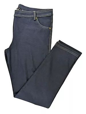 Dark Blue Jeggings Select Stretch Denim Leggings Back Pockets Size 16 • £9.50