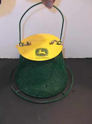 JOHN DEERE BIRD FEEDER Metal Mesh Hanging Collapsible Green & Yellow Vintage • $27.95