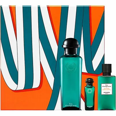 £109.95 • Buy Hermes Eau D'Orange Verte (100ml Spray + 7.5ml Mini + 40ml Shower Gel) GIFT SET