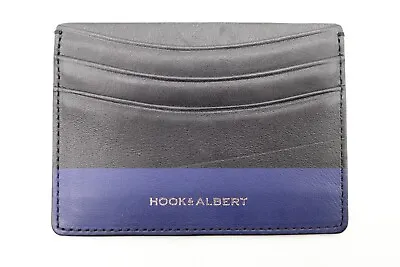 Hook & Albert Leather Card Holder Black Blue • $25