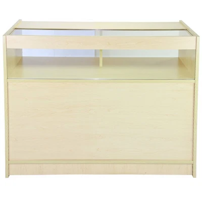 £299.99 • Buy Retail Counter Maple Display Shop Storage Glass Jewellery Showcase Cabinet B1200