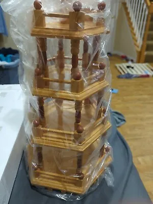 Vintage Christmas Nativity 4-Tier Wooden Candle Holder Tower Bradford Exchange • $60