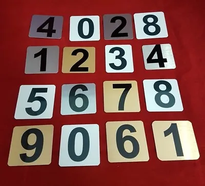 Metal Number / Letter Digits Plate Plaque House Door Sign 50mm Gold Silver White • £1