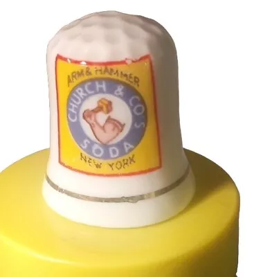 Vintage Arm & Hammer Church & Co’s NY Baking Soda Porcelain Thimble • $6.99