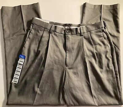 Haggar 36x32 Nwt Heather Gray Cool 18 Pro Classic Expandable Shirt Gripper Pants • $24.29