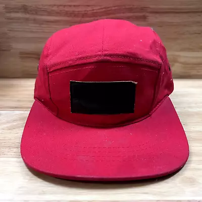 Vintage 5 Panel Hat Cap Red Leather Strap BK Logo Patch • $9.99