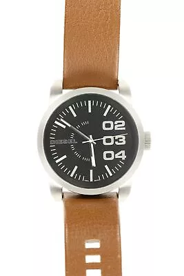 Diesel Men's Tan Leather Strap Oversized Watch DZ.1513.111206 10009 • $101.15