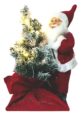 LED Santa With Snowy Tree Ornament Lightup Father Christmas Festive Winter Scene • £14.99