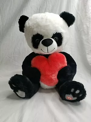 Hallmark Panda Plush Hearts Sound Stuffed Animal 14  Sings I Love You Song Music • $11