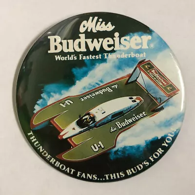 Vintage Miss Budweiser Thunderboat Fans Button • $4.99