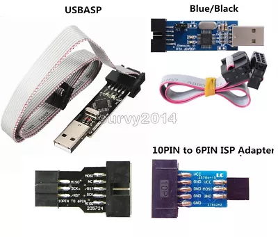 10Pin Convert To 6Pin Adapter Board+USBASP AVRISP USBISP Programmer USB STK500 F • $0.99