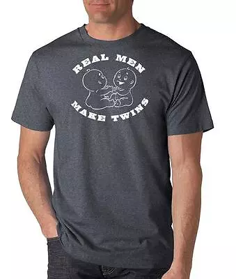 Real Men Make Twins Funny Dad Pregnancy Gift Mom Mother Father Baby Shower • $14.95