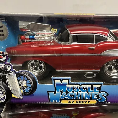 Muscle Machines  TOO COOL   '57 CHEVY  Red  In Box 1:18 Scale • $41