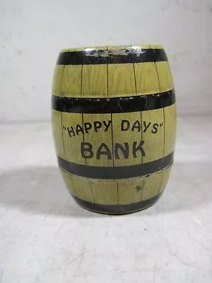 Vintage/Antique J Chein Tin Barrel Happy Days Bank USA  • $35