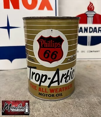 1950’s PHILLIPS 66 Trop Artic Motor Oil Can 1 Qt. - Gas & Oil • $125