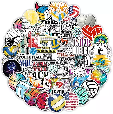 Volleyball Stickers 100PCS Motivational Volleyball Water Bottle Stickers Anywh • $11.54