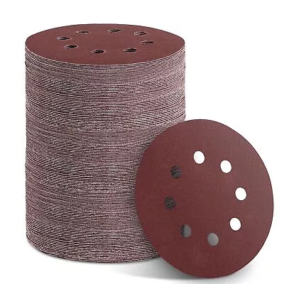 110pcs 5 Inch Sanding Disc 40 Grit 8 Hole Hook And Loop Sandpaper Round Sanding • $18.58