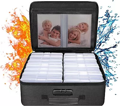 Fireproof Photo Storage Box With 16 Inner 4  X 6  Photo Case(Clear)Photo Box... • $34.95