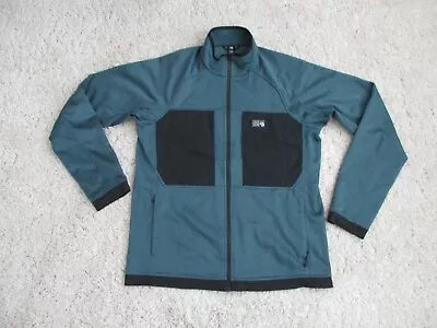 Mountain HardWear Thermatic Fleece Jacket Adult Medium Green Black Logo Full Zip • $29.99