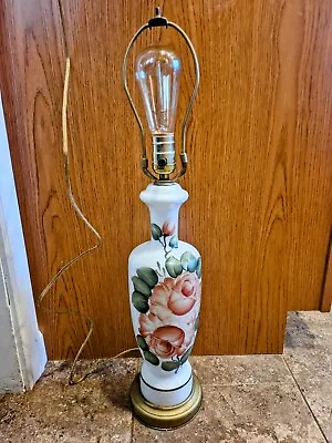 Vintage White Porcelain Vintage Table Vase Lamp • $49.99