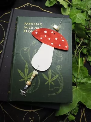 Fly Agaric Toadstool Yule Tree Decoration - Pagan Wicca  Christmas Wood • £7.95