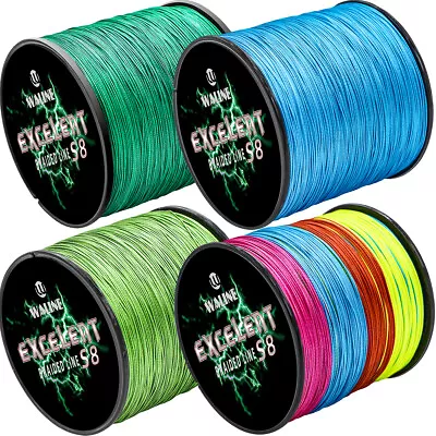 Waline 8 Strands Braid Fishing Line Multi-color Blue Green 20 Lb 30 Lb 50lb 40lb • $35