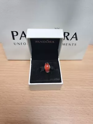 Genuine PANDORA Red Effervescence Glass Murano Charm 791631CZ RETIRED • £14.49