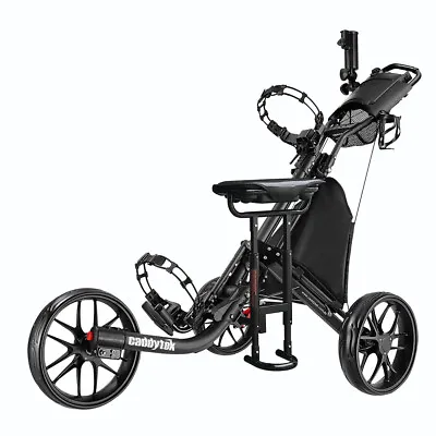 CaddyTek CaddyLite EZ-Fold Pro 3 Wheel Golf Buggy Black + Removable Seat • $279