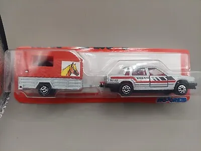 Majorette  Volvo 760 GLE With Horse Trailer Silver On Cut Card France  • $22.99
