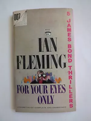 James Bond For Your Eyes Only Ian Fleming Paperback Book Novel Signet 1960 • $12.99