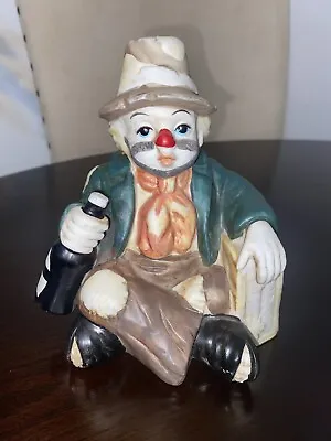Vintage 1988 HOBO Clown Painted Face With Bottle 6” Not Music Only For Decor • $16.99