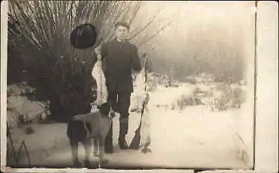 Vassalboro Maine ME Hunter Hunting Dog Dead Rabbits C1910 Real Photo Postcard • $6.63