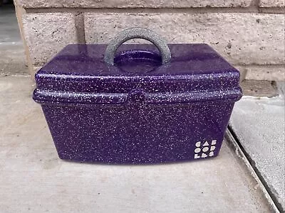 Vintage Caboodles Jellies Organizer Vanity Model #2720 Purple Glitter Makeup Bag • $25