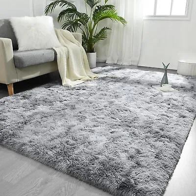 Fluffy Rugs Large Shaggy Rug Living Room Bedroom Anti-Slip Soft Carpet Floor Mat • £7.99