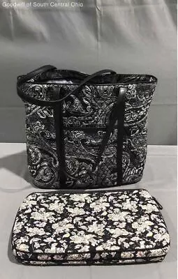 Vera Bradley Paisley Print Tote Purse & Floral Laptop Case • $9.99