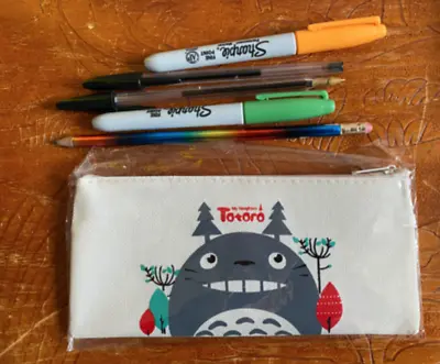 £2.99 • Buy My Neighbour Totoro Pencil Case / Make Up Bag. Grey Or Cream School Office Craft