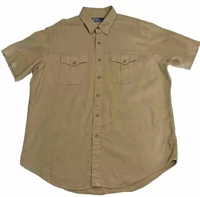 Mens POLO RALPH LAUREN LINEN BLEND CLASSIC SAFARI Shirt Sz XL • $15