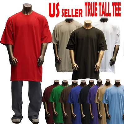 Big And Tall TEE Men Heavy Weight Plain S/S T-shirts Crew Neck Solid TALL 8OZ B • $17.95