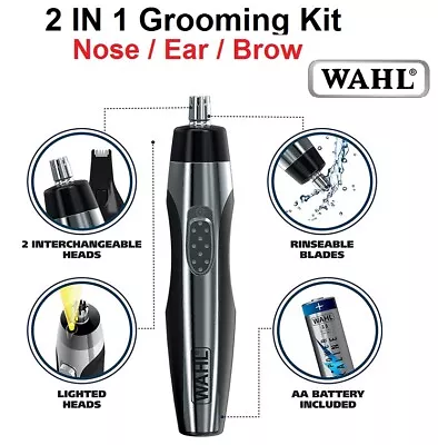 Wahl Mens Shaver Nose Eyebrow Ear Hair 2in1 Cordless Trimmer Clipper Wet Dry NEW • $62.50