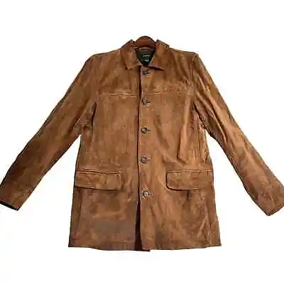 J.Crew Suede Jacket Men's Small Style 70477 Barn Cotton Lined Double Vent Brown • $129