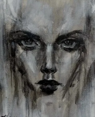 Original Ghost Painting Abstract Thayer Art Ghost Woman OOAK Canvas Not A Print • $40