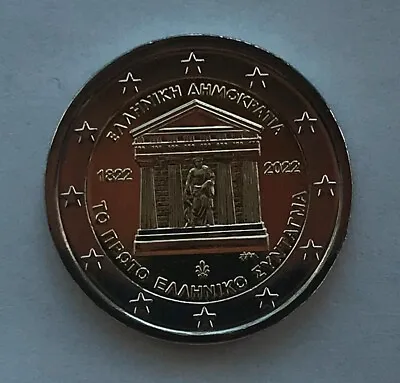 GREECE - 2 € Euro Commemorative Coin 2022 -First Greek Constitution 200 • $5.50
