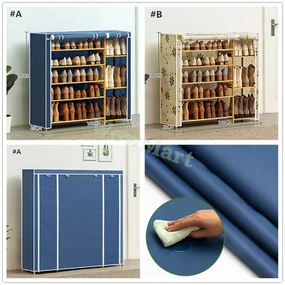 $59.95 • Buy Bamboo 6-Tier Shoe Rack Cover Cabinet Bathroom Book Storage Shelf Organizer 1m W